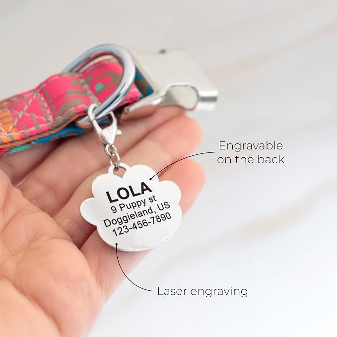 PAWNIMALS Paw Shape Dog ID Tag Stainless Steel Custom Laser Engraved, Cute - Image 7