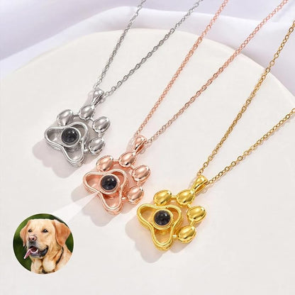 Personalized Cute Dog Cat Paw Name Necklace Forever Love Custom Heart Pendant - Image 4