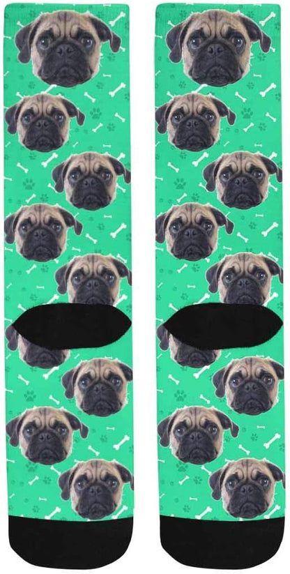 Custom Face Socks, Personalized Dog Lover Pet Photo Picture on Socks Unisex - Image 4