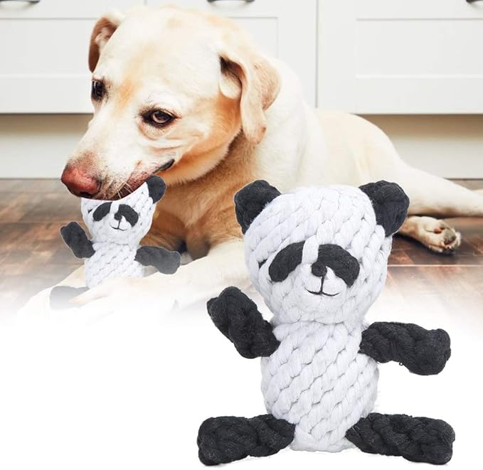 Pet Cotton Rope Biting Chewing Molar Toy, Cartoon Animal Shape & Pure Manual - Image 2