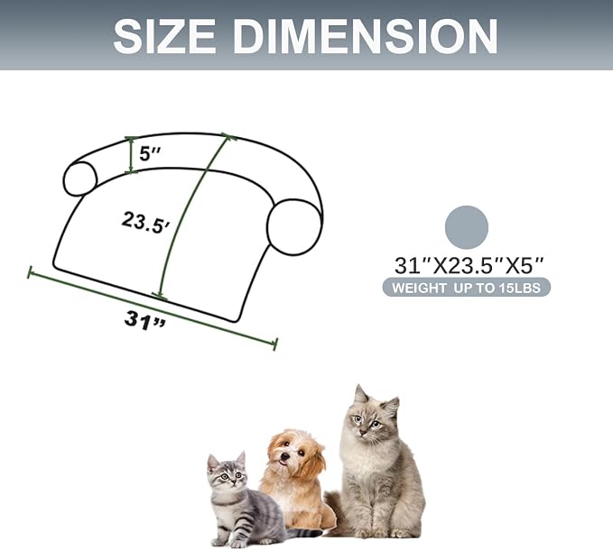 Calming Dogs/Cats Bed Mats, Dog Pad Washable Removable Couch Cover, Plush Long - Image 2