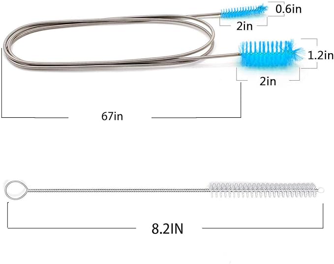 Flexible Drain Brush, Nylon Cleaner Double Ended Elastic Hose Pipe 67-inch and - Image 2