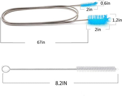 Flexible Drain Brush, Nylon Cleaner Double Ended Elastic Hose Pipe 67-inch and - Image 2