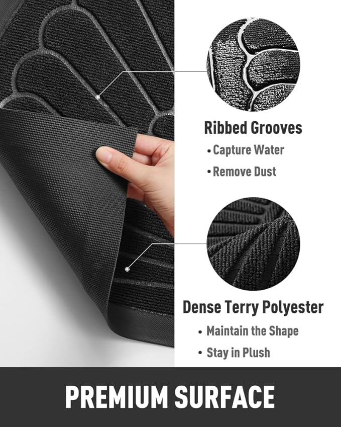 tchdio Door Mat Outdoor Indoor Entrance Doormat-Semicircular Durable Rubber Non - Image 5