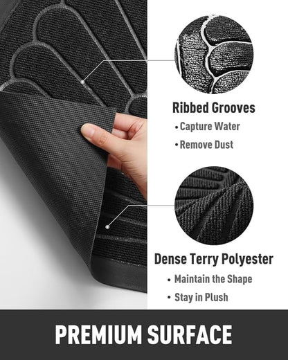 tchdio Door Mat Outdoor Indoor Entrance Doormat-Semicircular Durable Rubber Non - Image 5