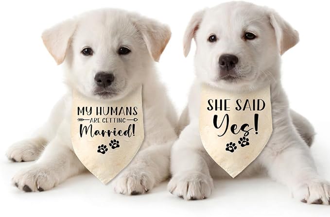 Engagement Gifts My Humans are Getting Married! SHE Said Yes! Pet Bandana Scarf - Image 6