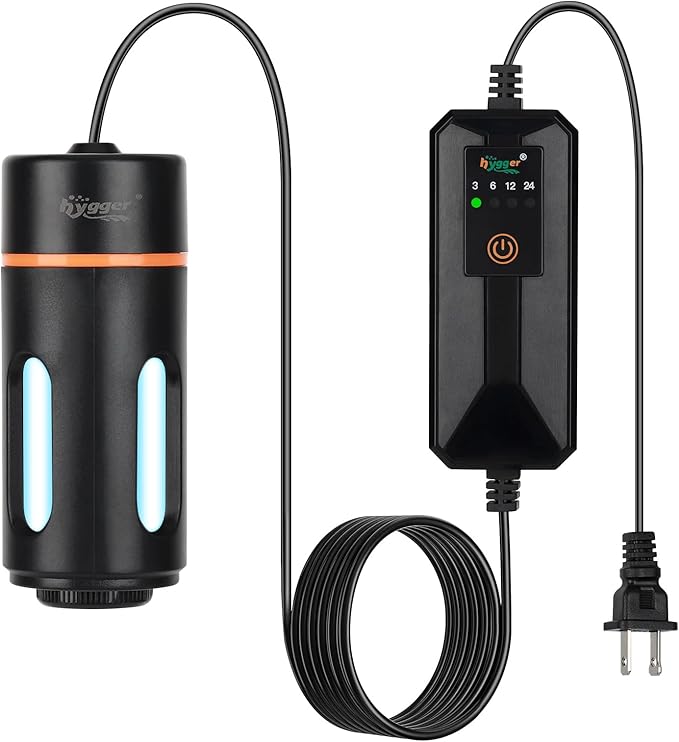 hygger Aquarium U-V Light with Timer, 360° Protective Shield Clean Light by hygger