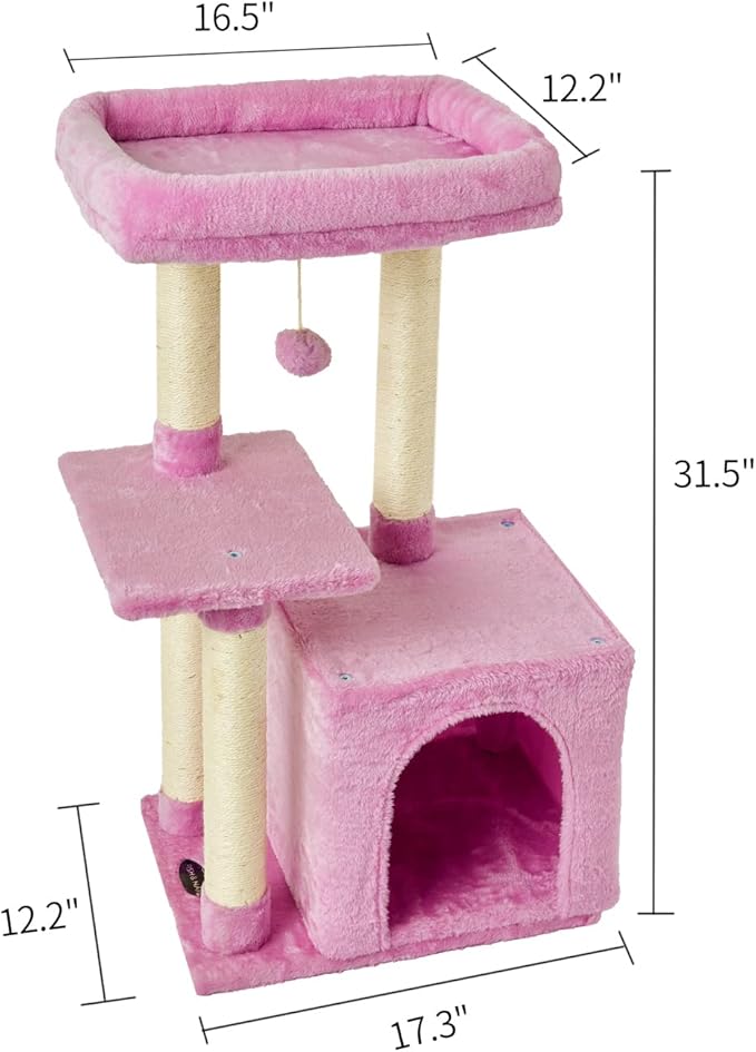 FISH&NAP Cute Cat Tree Kitten Cat Tower - Image 6