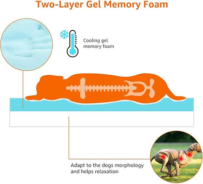 Amazon Basics Dog Bed with Cooling Gel Memory Foam, Machine Washable Removable - Image 5