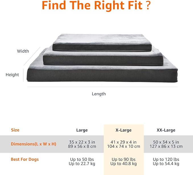 Amazon Basics Dog Bed with Cooling Gel Memory Foam, Machine Washable Removable - Image 8