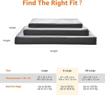 Amazon Basics Dog Bed with Cooling Gel Memory Foam, Machine Washable Removable - Image 8