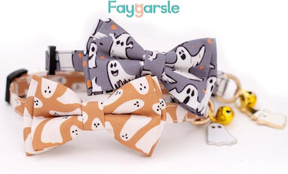 Faygarsle 2 Pack Halloween Breakaway Cat Collar Collection Ghosts Pattern Cute - Image 7