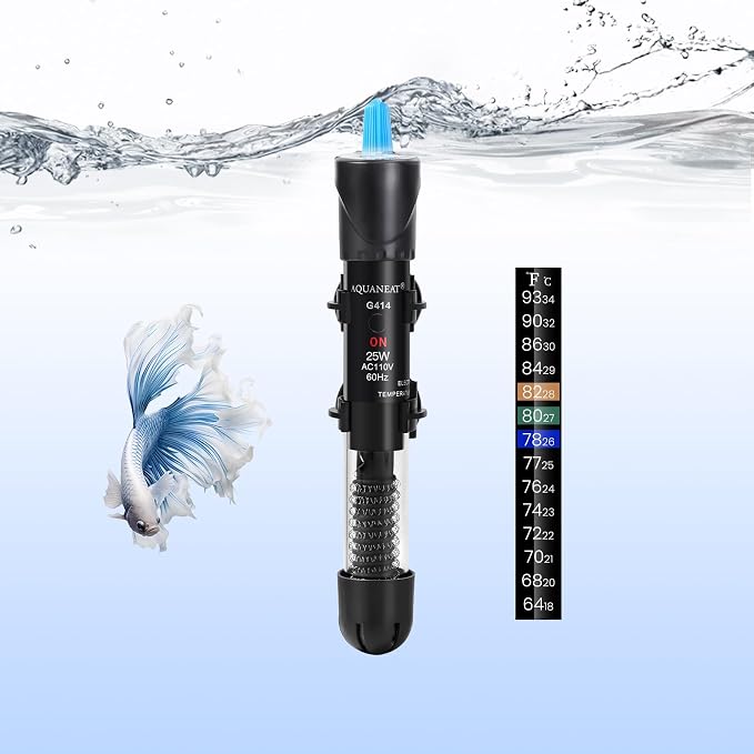 AQUANEAT Aquarium Heater, 25W Fish Tank Heater, Adjustable Submersible Water by Aquaneat