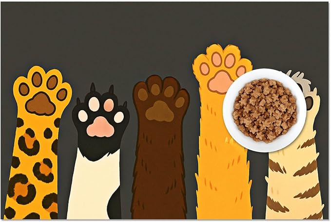 Cute Animal Paw Print Cat Food Mat Easy Clean Fast Dry Pet Feeding Mat - Image 8