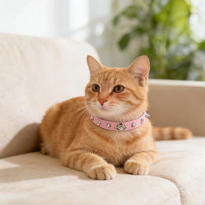 EXPAWLORER Cat Collar for Girl Boy Cats- Adjustable Leather Pet Collar - Image 6