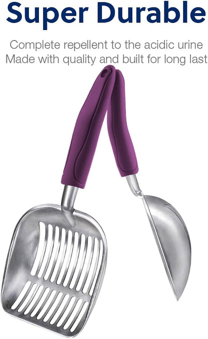WePet Cat Litter Scoop, Aluminum Alloy Sifter, Kitty Metal Scooper, Deep Shovel - Image 5