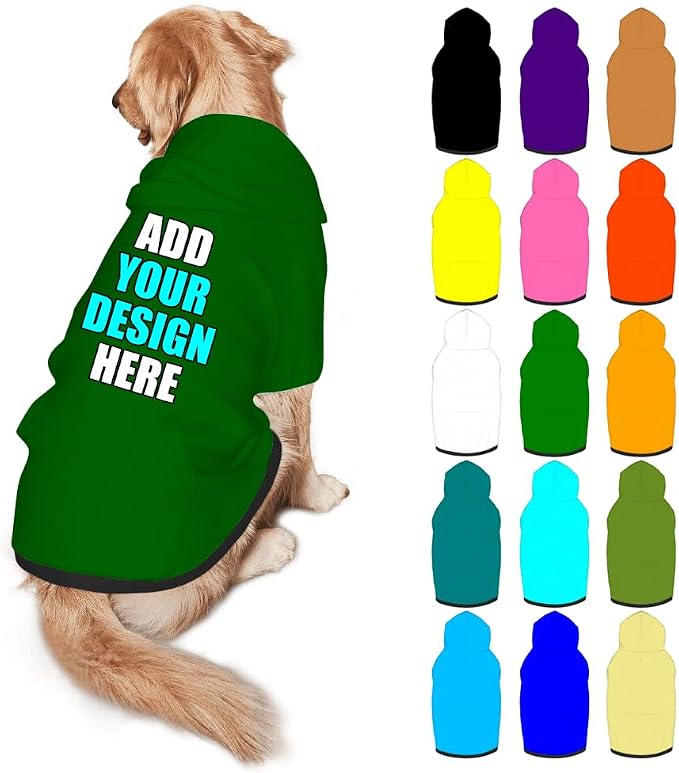 Customized Dog Hoodie with Name Logo Personalized Text Soft & Warm by Mynvzrk