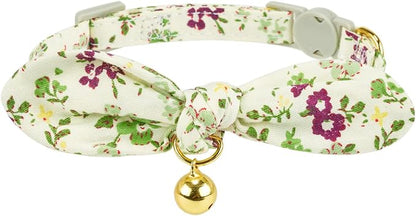 Bowtie Cat Collar with Bell, 2 Pack Cotton Breakaway Kitten Collars with - Image 3