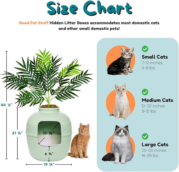 Good Pet Stuff Hidden Litter Box Planter, Decorative Cat Litter Enclosure - Image 6