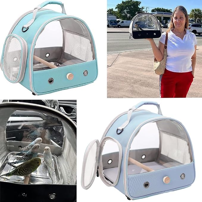 Bird Travel Carrier, Portable Small Bird Parrot Parakeet Carrier - Image 7