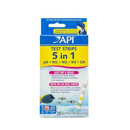 API 5-in-1 Test Strips Freshwater and Saltwater Aquarium Test Strips 25-Count by API