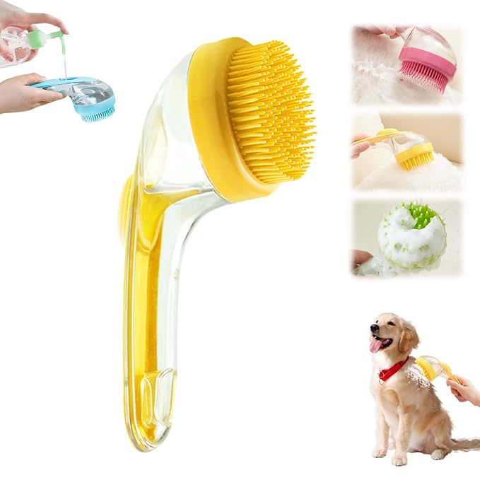 Pet Bath Brush, 2025 New 2 in 1 Dog Bath Brush by Yilia