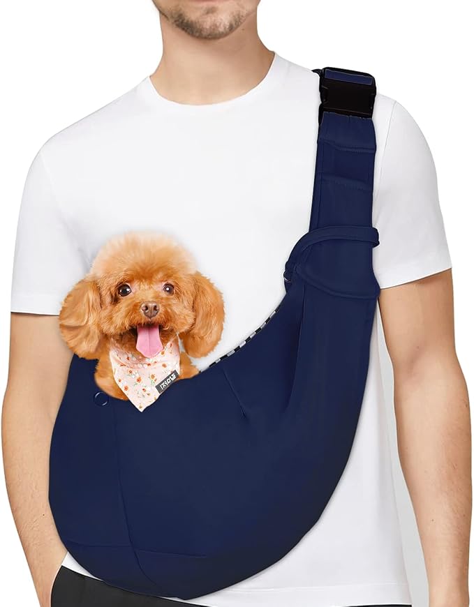 PETLOFT Reversible Dog Cat Sling Carrier, Small Dog Carrier, Adjustable Dog by PetLoft
