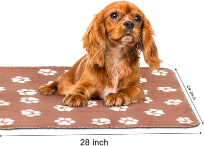Comsmart Dog Blankets for Small Dogs, 6 Pack Puppy Blanket Cute Paw Print Pet - Image 3
