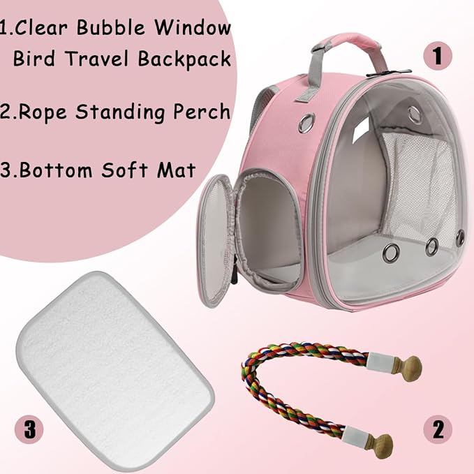 Small Bird Travel Backpack Carrier Cage, Backpack to Transport Backpack Carrier - Image 3
