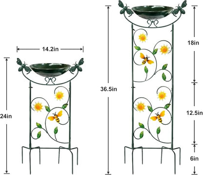HONGLAND 36.5" Metal Bird Bath - Image 2