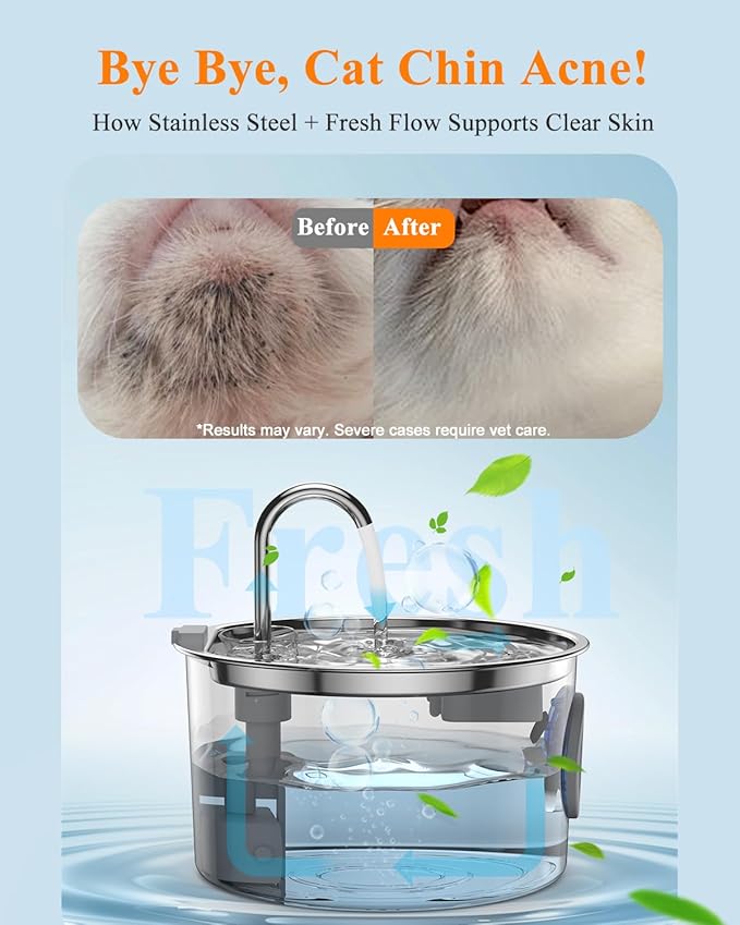 Cat Water Fountain Stainless Steel Large Capacity Automatic Water Dispenser - Image 3