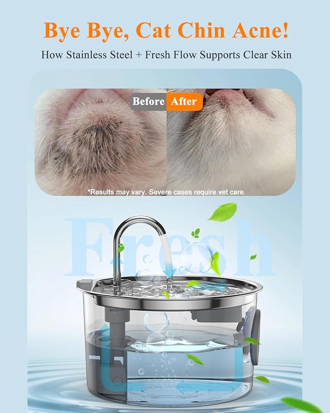 Cat Water Fountain Stainless Steel - Image 3