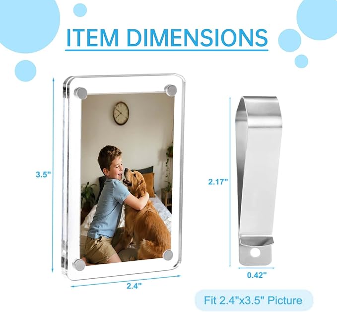 6 Pack Magnetic Car Visor Photo Holder – Personalized Acrylic Clip - Image 2