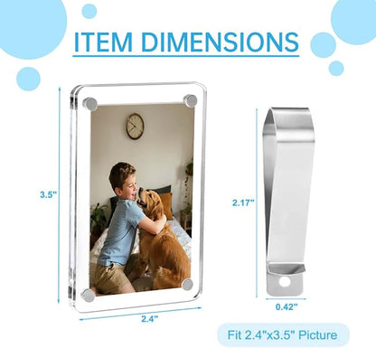 6 Pack Magnetic Car Visor Photo Holder – Personalized Acrylic Clip - Image 2