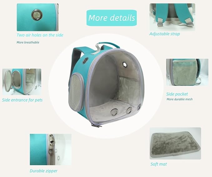 Small Animal Carrier Guinea Pig Backpack, Transparent, Breathable Backpack - Image 4
