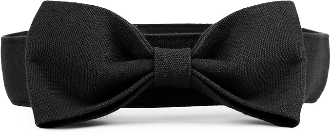 Segarty Dog Bowtie Neck Girth 12.6-18.1in, Adjustable Black Bowtie Collar by Segarty