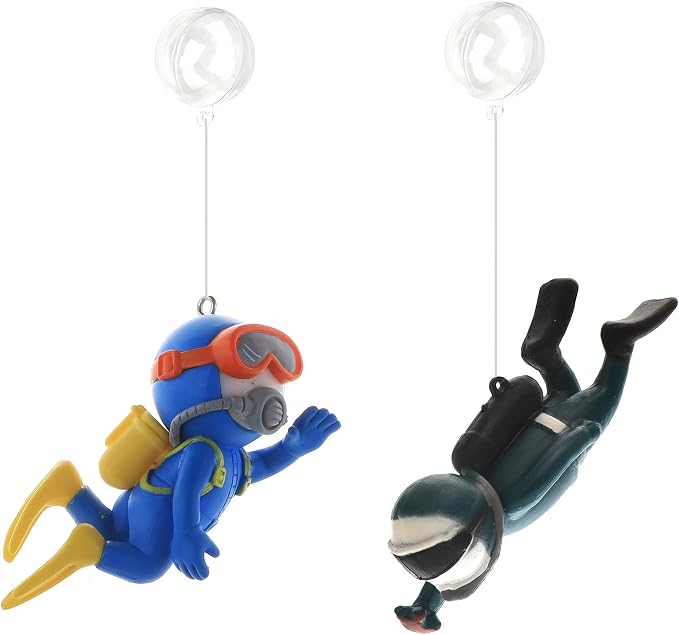 2-Pack Cute Little Diver Fish Tank Decorations Aquarium Decoration Floating by SUPTEC%C2%AE