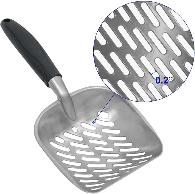 Cat Litter Scoop, Aluminum Alloy Sifter, Durable Metal Poop Scooper - Image 5