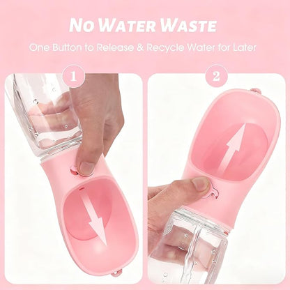 2-in-1 Dog Water Bottle with Food Container - 10oz Leak-Proof Travel Water - Image 4