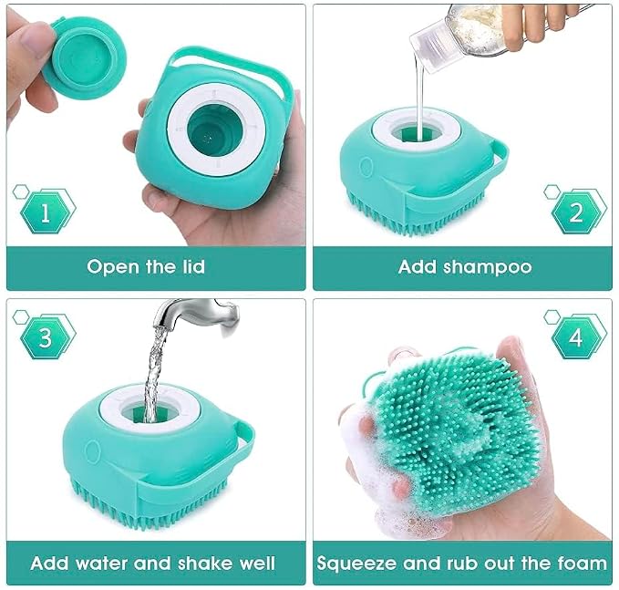 Pet Bath Massage Brush Puppy Dog Cat Grooming Cleaning Soft - Image 4