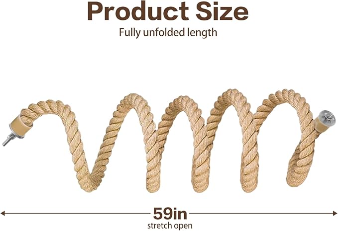 Bird Rope Perch for Parrots, Bird Cage Climbing Rope Toys Accessories, Bendable - Image 2
