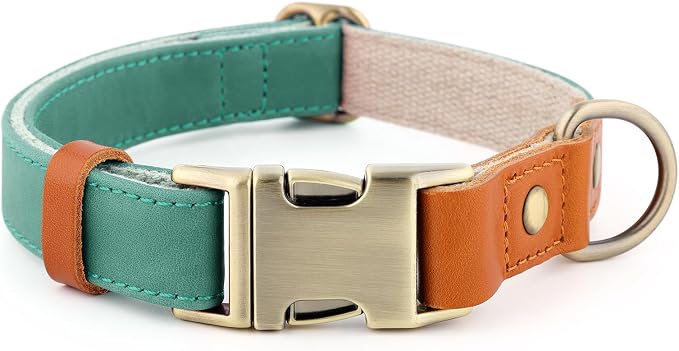Plutus Pet Genuine Leather & Hemp Dog Collar – Adjustable Heavy Duty Pet Collar by PLUTUSPET