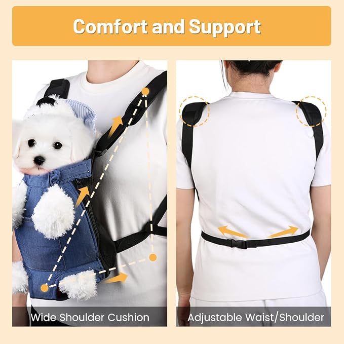 Inspack Dog Backpack Carrier/Cat Carrier, Adjustable Pet Front Carriers Travel - Image 8
