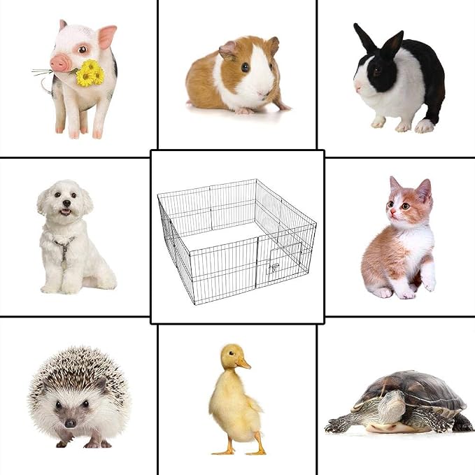 Yaheetech 24 inch Black Metal Pet Playpen 16 Panel Foldable Playpen - Image 7