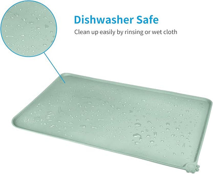 AUDWUD Silicone Waterproof Pet Feeding Mats, Anti Slip Bowl Pad, Dog Mat - Image 5