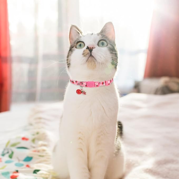 Breakaway Cat Collars with Bell & Cute Pendants, 3 Pack Safety Buckle Kitten - Image 7