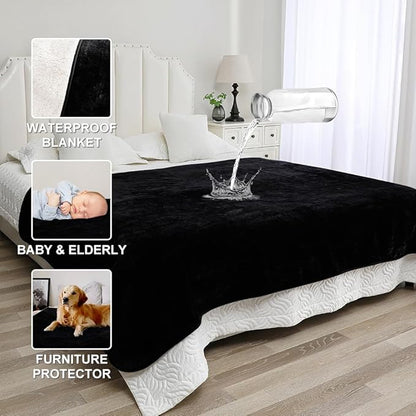 Waterproof Blanket for Couples – Ideal for Couch & Bed Splash Proof Sherpa Throw - Image 2
