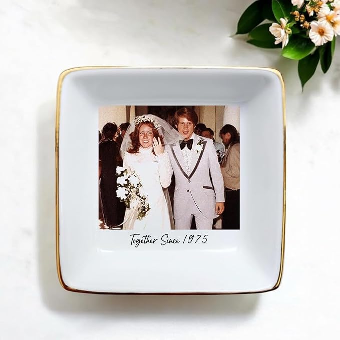 Custom Photo Ring Dish, Personalized Picture Trinket Tray, Wedding Anniversary - Image 4