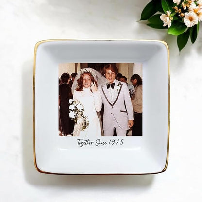 Custom Photo Ring Dish, Personalized Picture Trinket Tray, Wedding Anniversary - Image 4