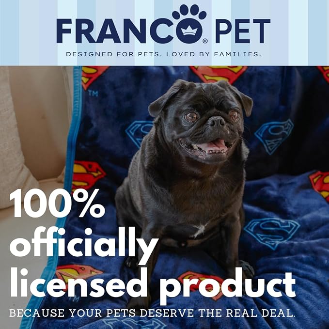 Franco Pet Superman DC Comics Super Soft Cozy Waterproof Sherpa-Backed Blanket - Image 8